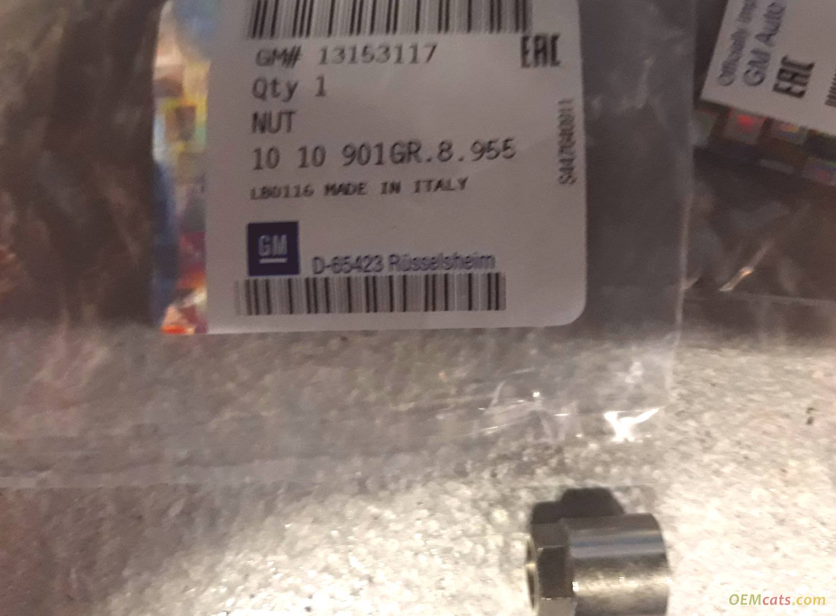 13153117, Nut, tyre valve stem GM part