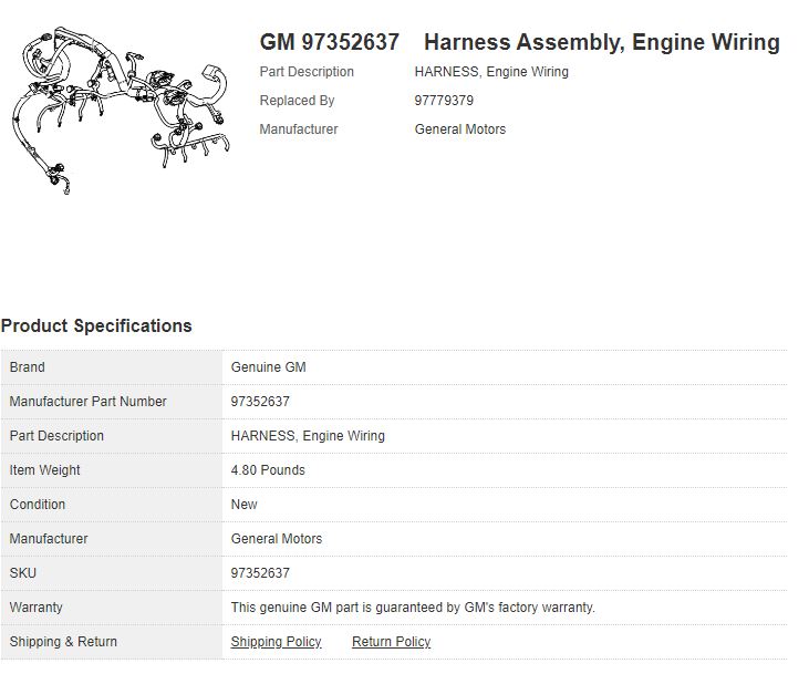 97352637, Harness GM part